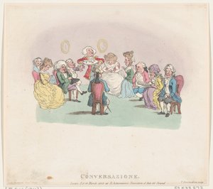 Beszélgetés, 1803. március 20., 1803. március 20. alkotó: Thomas Rowlandson