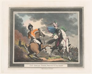 Cut One and Thigh Protect New Guard, 1798., 1798. alkotó: Thomas Rowlandson