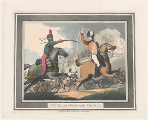 Cut Six és Sword Arm Protect, 1798. szeptember 1., 1798. szeptember 1. alkotó: Thomas Rowlandson