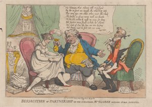 A partnerség feloszlatása, vagy a szorgalmas Mrs. Clarke felszámolja a szerződését..., 1809. február 15. alkotó: Thomas Rowlandson