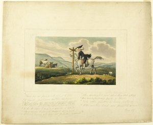 A Doctor Syntax Losing His Way, a The Tour of Doctor Syntax című filmből alkotó: Thomas Rowlandson