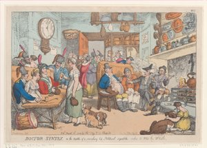 Doctor Syntax, In the Middle of a Smoking Fort Political Squabble, Wishs to Whe..., 1813. augusztus 31.. alkotó: Thomas Rowlandson