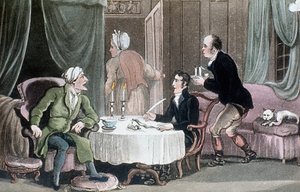 Doctor Syntax készíti végrendeletét, c1816 alkotó: Thomas Rowlandson