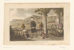 Doctor Syntax egy felvonulást bámul a tájban alkotó: Thomas Rowlandson