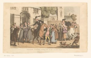 Doctor Syntax lován elindul a faluból alkotó: Thomas Rowlandson