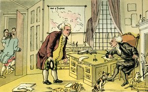 "Dr. Syntax és a könyvkereskedő" alkotó: Thomas Rowlandson