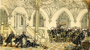 "Dr. Syntax szórakozott az egyetemen" alkotó: Thomas Rowlandson