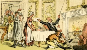 "Dr. Syntax összetéveszti az úri házat fogadóval" alkotó: Thomas Rowlandson