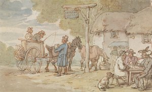 Dr. Syntax a Halfway House előtt alkotó: Thomas Rowlandson