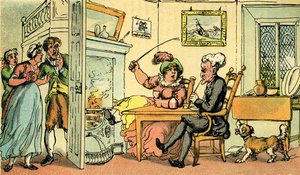 "Dr. Syntax visszatért körútjáról" alkotó: Thomas Rowlandson