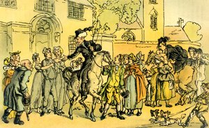 "Dr. Syntax második körútjára indul" alkotó: Thomas Rowlandson
