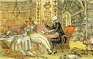 "Dr. Syntax egy kék harisnya szépséggel" alkotó: Thomas Rowlandson