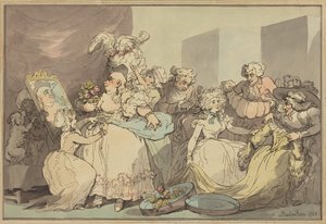 Ruhaválasztás születésnapra alkotó: Thomas Rowlandson