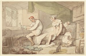 Öltözködési jelenet alkotó: Thomas Rowlandson