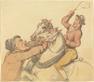 Droverek egy pár nevelő lóval alkotó: Thomas Rowlandson