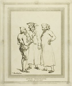Holland kereskedők vázlatosan Amszterdamban alkotó: Thomas Rowlandson