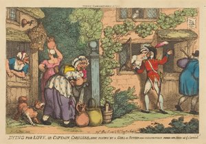 Halál a szerelemért, avagy Careless kapitányt lelőtte egy tizenöt éves lány, aki váratlanul kidugta a fejét az ablakon alkotó: Thomas Rowlandson