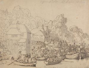Beszállás Southamptonban, 1794. június 20. (A változat) alkotó: Thomas Rowlandson