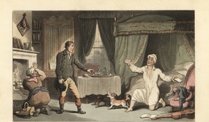 Angol úriember levelet kap a családjától alkotó: Thomas Rowlandson