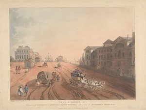 A Piccadilly vagy a Hyde Park Corner Turnpike bejárata (1. szám) alkotó: Thomas Rowlandson