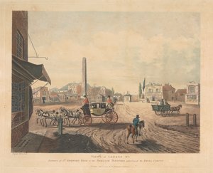 A St. Georges Road vagy az Obelisk Turnpike (2. számú) bejárata alkotó: Thomas Rowlandson