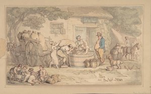 Gazdálkodási jelenet, 1780-1827. alkotó: Thomas Rowlandson