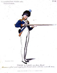 Farrington Ward belül Volunteer, 55. lemez a „Loyal Volunteers of London and Environs”-tól alkotó: Thomas Rowlandson