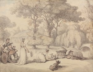 A kiskacsák etetése alkotó: Thomas Rowlandson