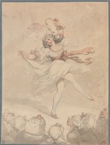 Tamburint tartó táncosnő alkotó: Thomas Rowlandson