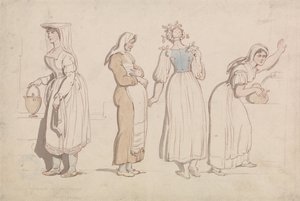 Négy nő egy római kútnál alkotó: Thomas Rowlandson