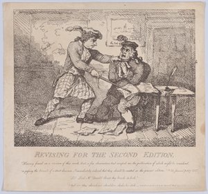 Frontispiece, Revising for the Second Edition Picturesque Beauties of Boswell, P..., 1786. június 15. alkotó: Thomas Rowlandson