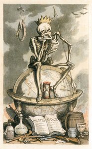 Frontispiece a The English Dance of Death-ből, kocsma. 1815-ös színes metszet, 1815. alkotó: Thomas Rowlandson