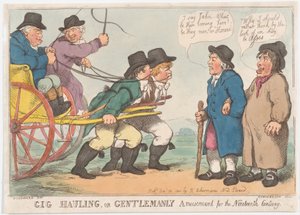 Gig Hauling, avagy Gentlemanly Amusement for the XIX Century, 1801. április 3., 1801. április 3. alkotó: Thomas Rowlandson