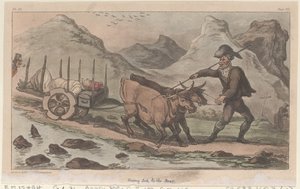 Megbetegedett hátul, a The Military Adventures of Johnny Newcome, 1815., 1815-ből. alkotó: Thomas Rowlandson