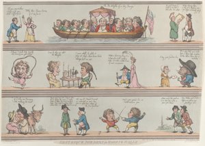 Groteszk határok szobákhoz és csarnokokhoz, [1800. október 29.], reprint., [1800. október 29.], reprint. alkotó: Thomas Rowlandson