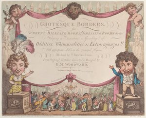 Groteszk határok képernyőkhöz, biliárdszobákhoz, öltözőkhöz stb., 1799-1800., 1799-1800. alkotó: Thomas Rowlandson