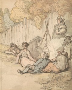 Cigányok tűzön főznek alkotó: Thomas Rowlandson