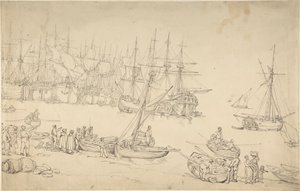 Kikötői jelenet alkotó: Thomas Rowlandson