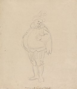 Henderson Falstaff szerepében alkotó: Thomas Rowlandson