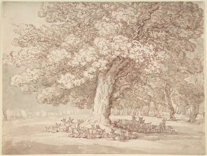 Szarvascsorda egy tölgyfa alatt alkotó: Thomas Rowlandson