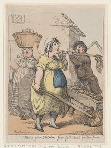 Itt van a burgonyád, négy teljes font két pennyért, 1811., 1811. alkotó: Thomas Rowlandson