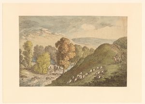 Dombos táj juhokkal alkotó: Thomas Rowlandson