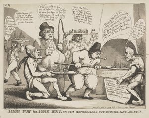 Nagy mulatság John Bull számára, avagy a republikánusok utolsó műszakja alkotó: Thomas Rowlandson
