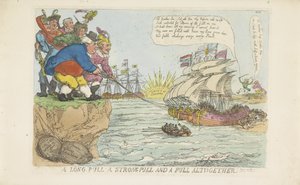 A holland flotta közös erőfeszítéssel sikeresen kimentve, 1813 alkotó: Thomas Rowlandson