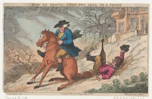 Hogyan utazzunk két lábon a fagyban, 1808. május 4., 1808. május 4. alkotó: Thomas Rowlandson