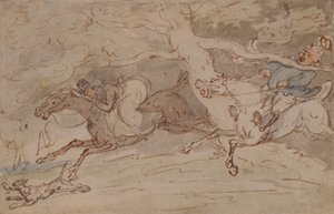 „Hogyan csavard ki a nyakad” (toll, piros tinta és akvarell papíron) alkotó: Thomas Rowlandson