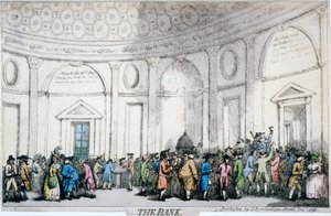 A Bank of England belső képe, City of London, 1792. alkotó: Thomas Rowlandson
