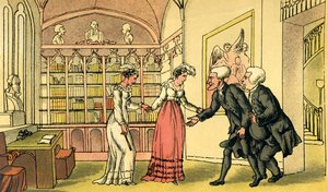 "Bevezetés az udvarlásba" alkotó: Thomas Rowlandson