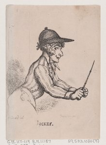 Jockey, 1808. április, 1808. április. alkotó: Thomas Rowlandson