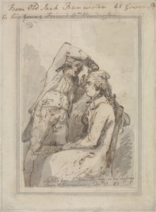 John Bannister a Drury Lane-i öltözőjében alkotó: Thomas Rowlandson